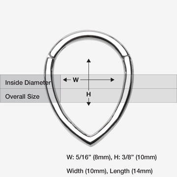 Detail View 1 of Classic Teardrop Seamless Clicker Hoop Ring